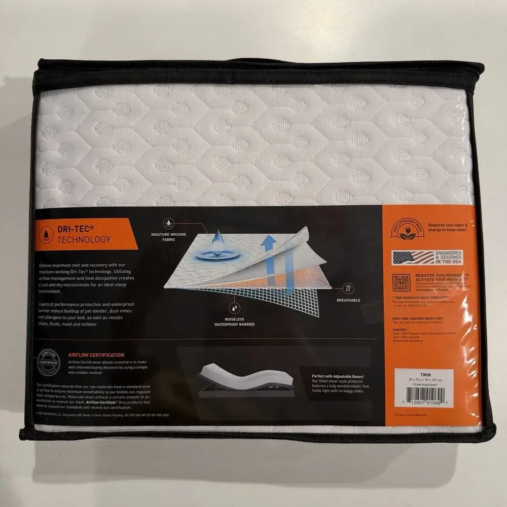 NWT Bedgear Twin Performance Waterproof Mattress Protector
